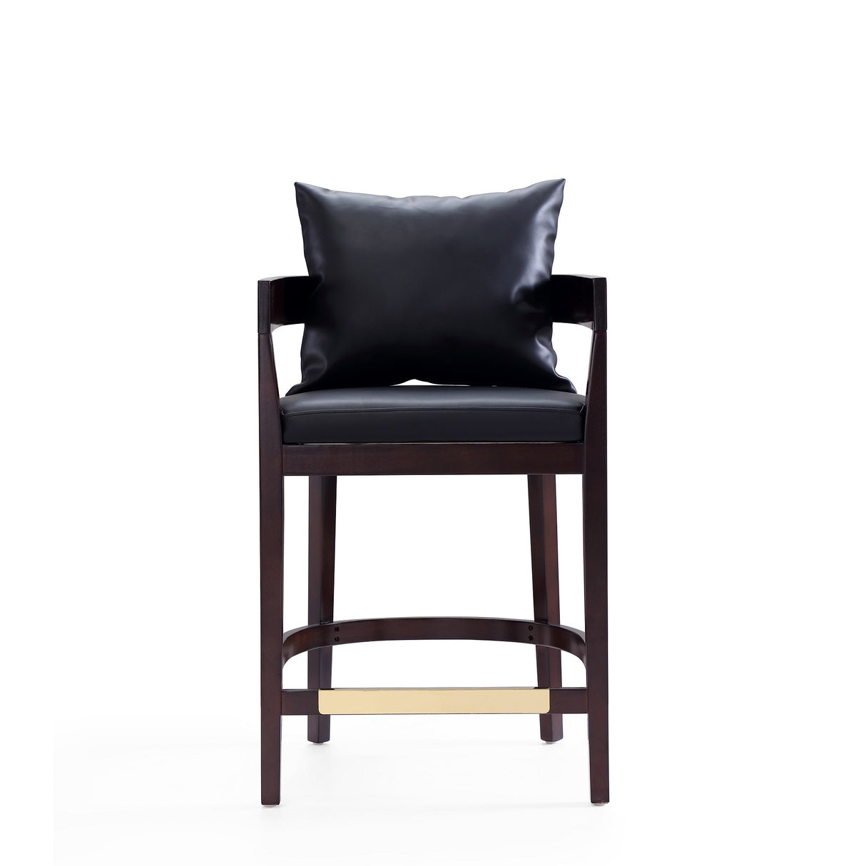 Ritz Counter Stool in Black and Dark Walnut (set of 3) by Manhattan Comfort at Eve Furniture