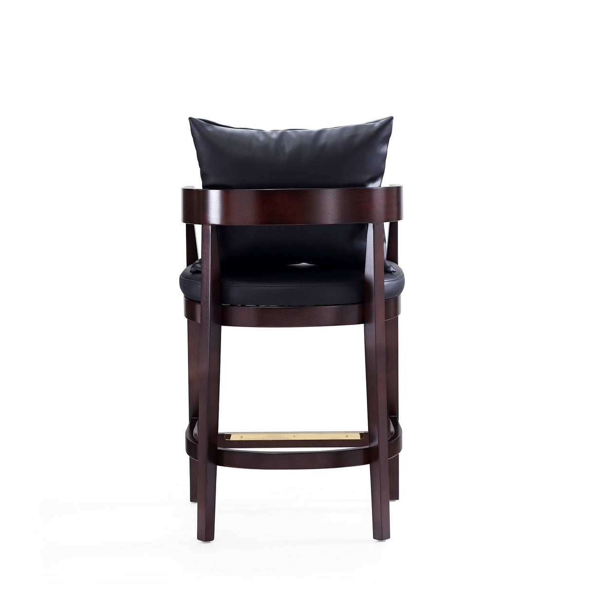 Ritz Counter Stool in Black and Dark Walnut (set of 3) by Manhattan Comfort at Eve Furniture