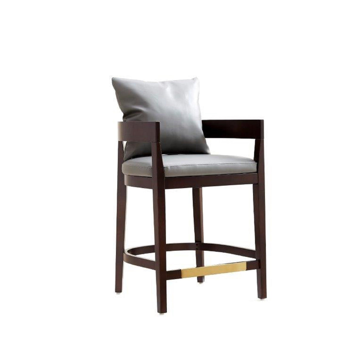 Ritz Counter Stool in Grey and Dark Walnut by Manhattan Comfort at Eve Furniture