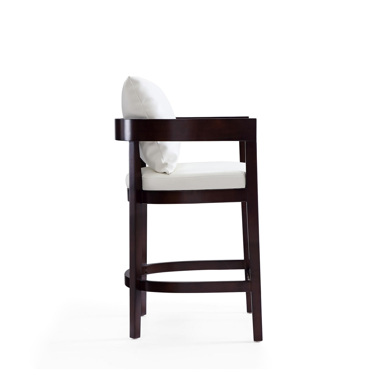 Ritz Counter Stool in Ivory and Dark Walnut by Manhattan Comfort at Eve Furniture