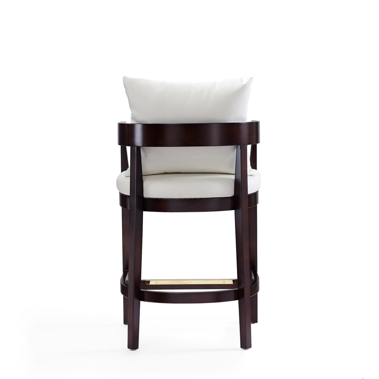 Ritz Counter Stool in Ivory and Dark Walnut by Manhattan Comfort at Eve Furniture