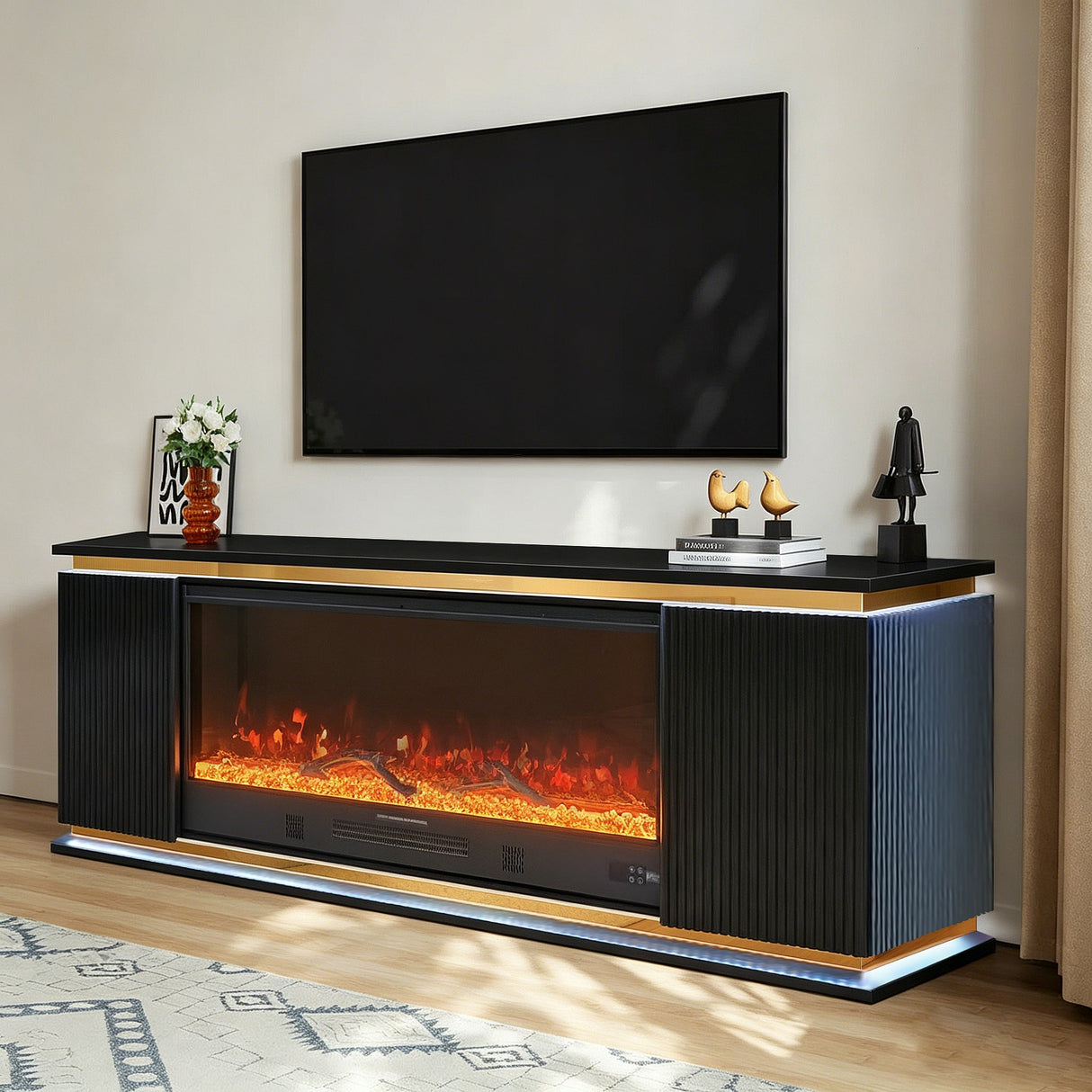 Riva Black Fireplace by New Era Innovations at Eve Furniture