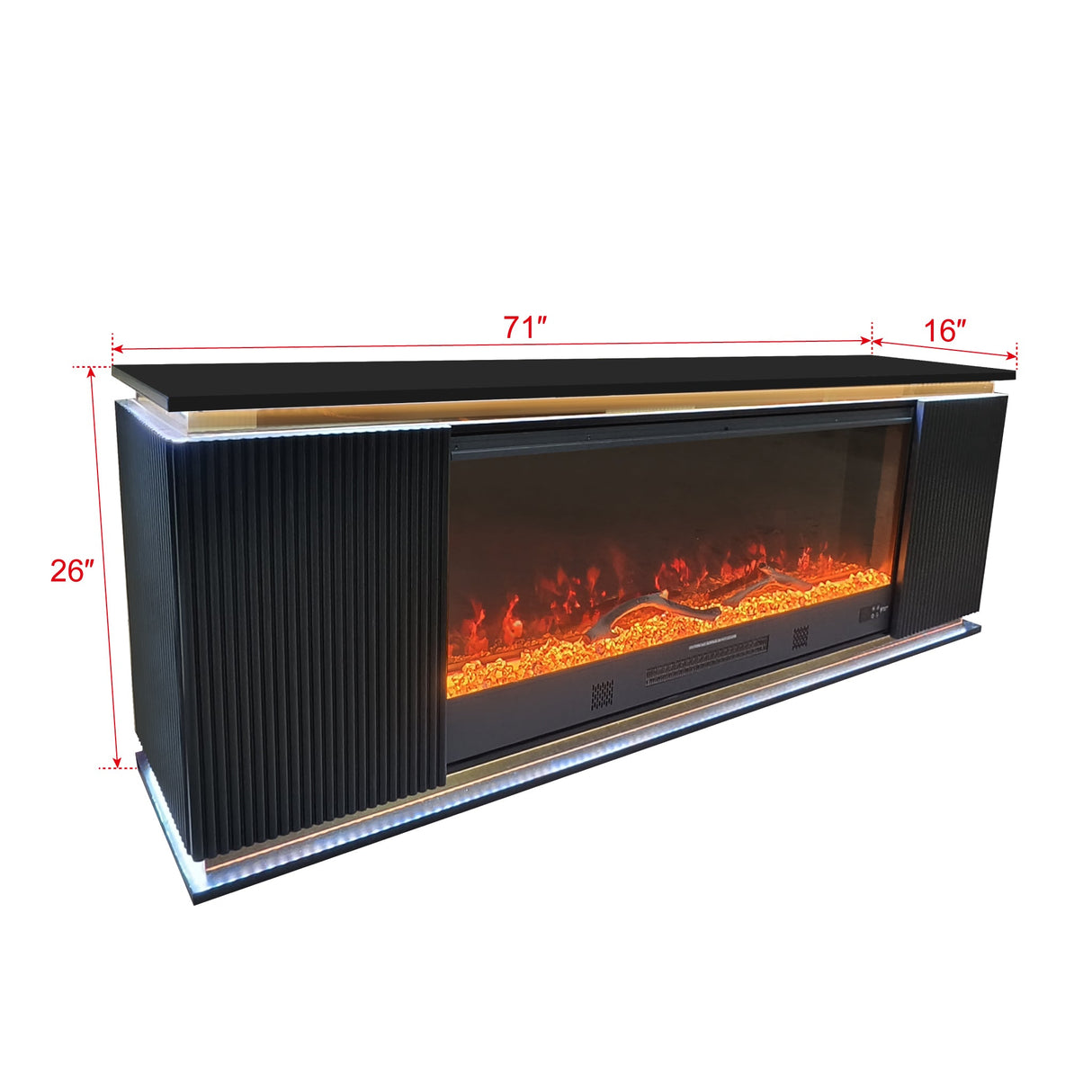 Riva Black Fireplace by New Era Innovations at Eve Furniture