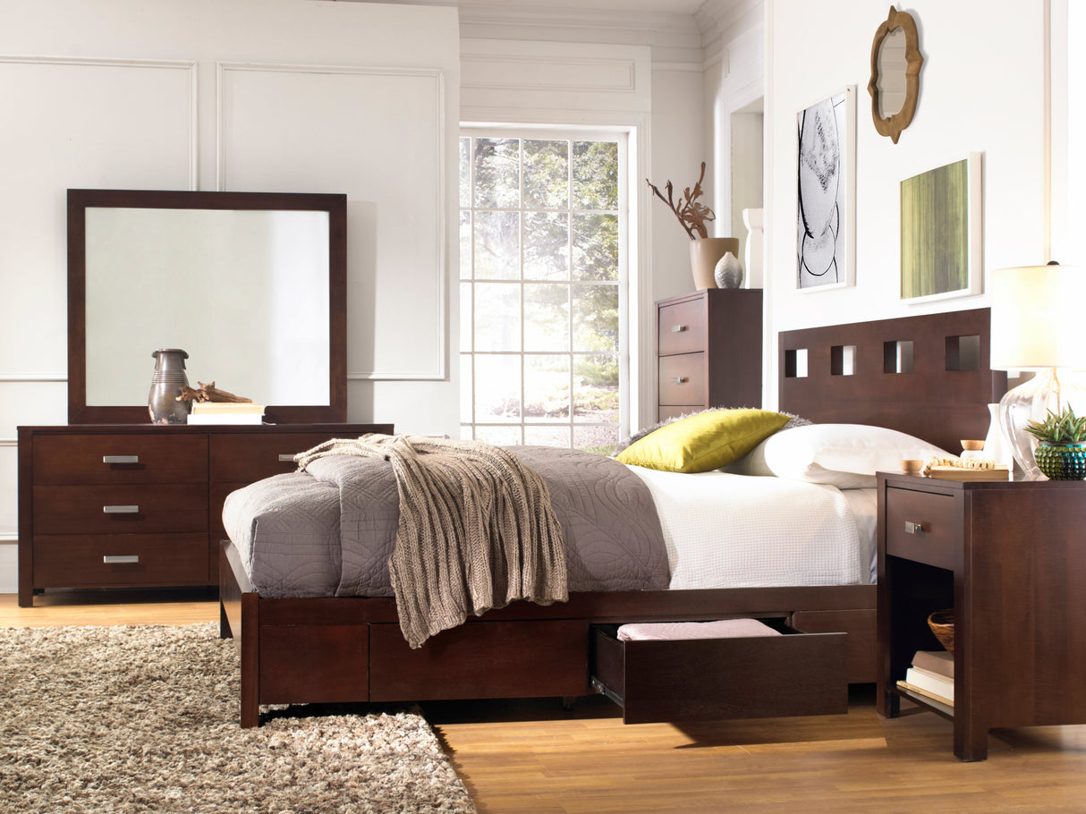 Riva Five Drawer Chest in Chocolate Brown by Modus Furniture at Eve Furniture