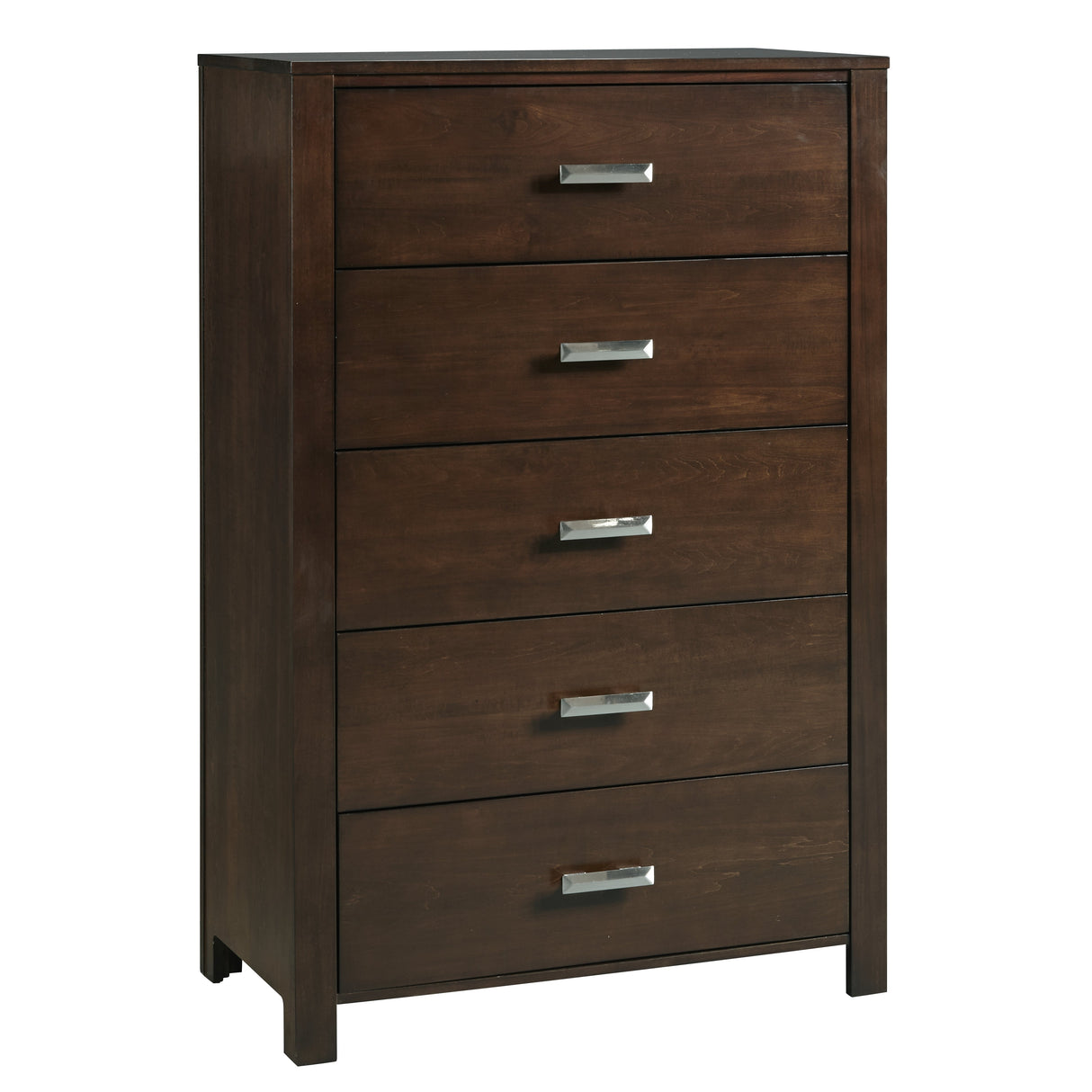 Riva Five Drawer Chest in Chocolate Brown by Modus Furniture at Eve Furniture