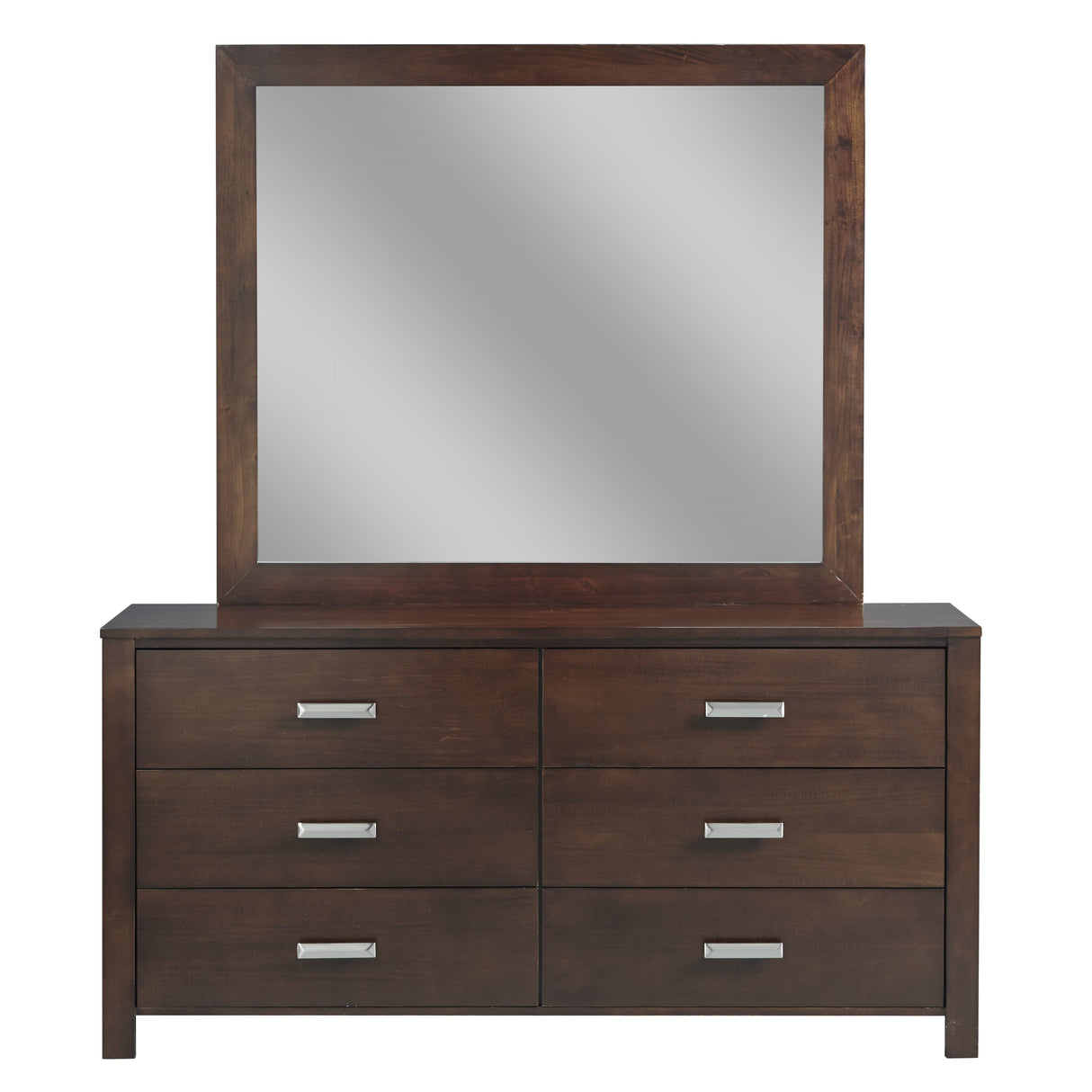 Riva Six Drawer Dresser in Chocolate Brown by Modus Furniture at Eve Furniture