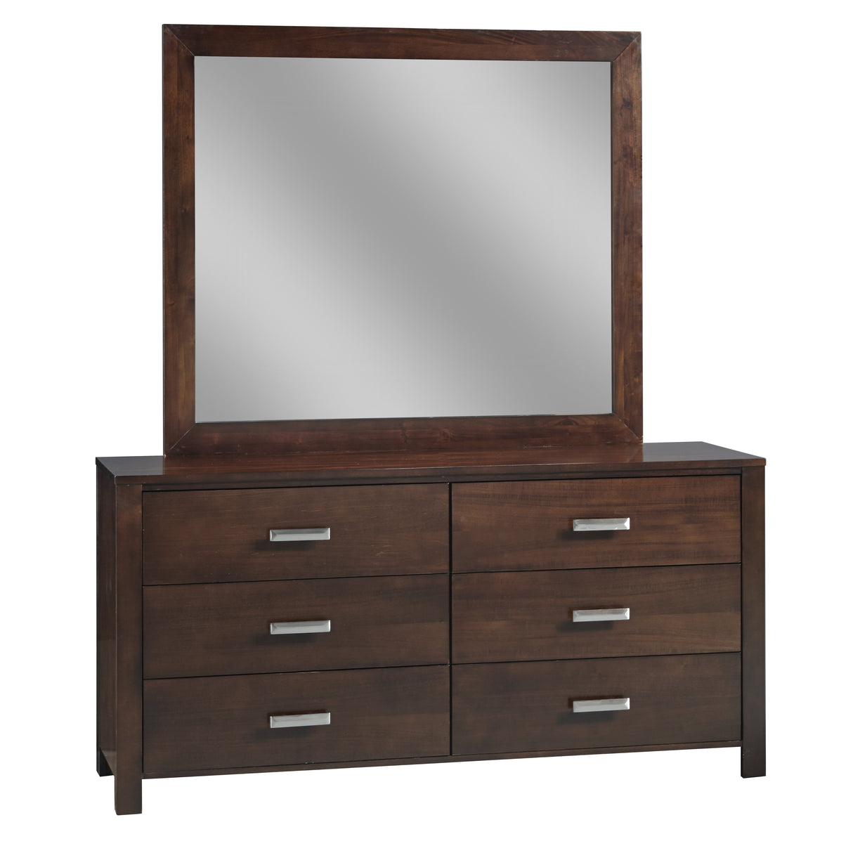 Riva Six Drawer Dresser in Chocolate Brown by Modus Furniture at Eve Furniture
