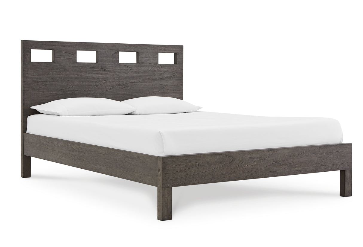 Riva Wood Queen Bed in Sharkskin by Modus Furniture at Eve Furniture
