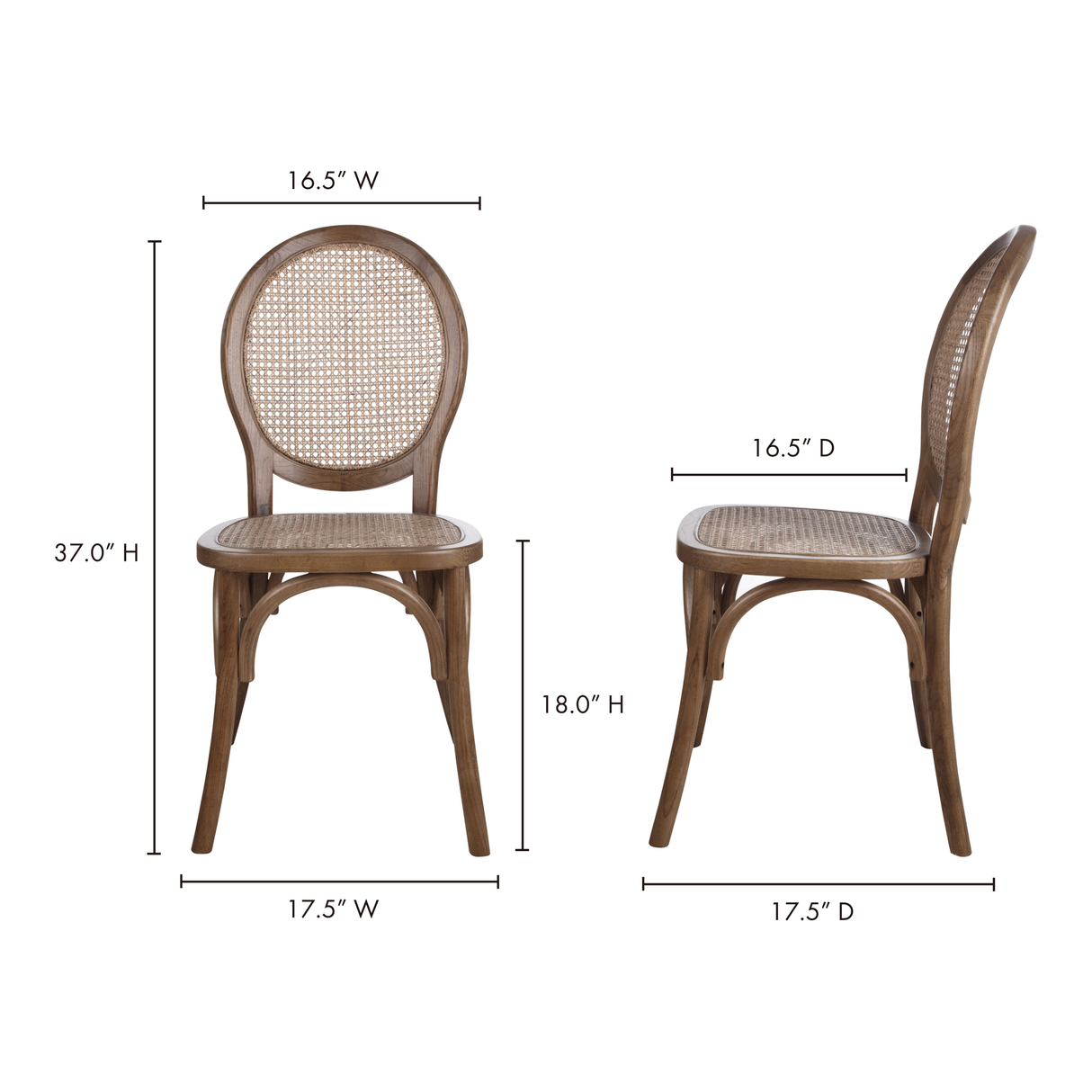 Rivalto Brown Dining Chair (Set of 2) by MOES at Eve Furniture