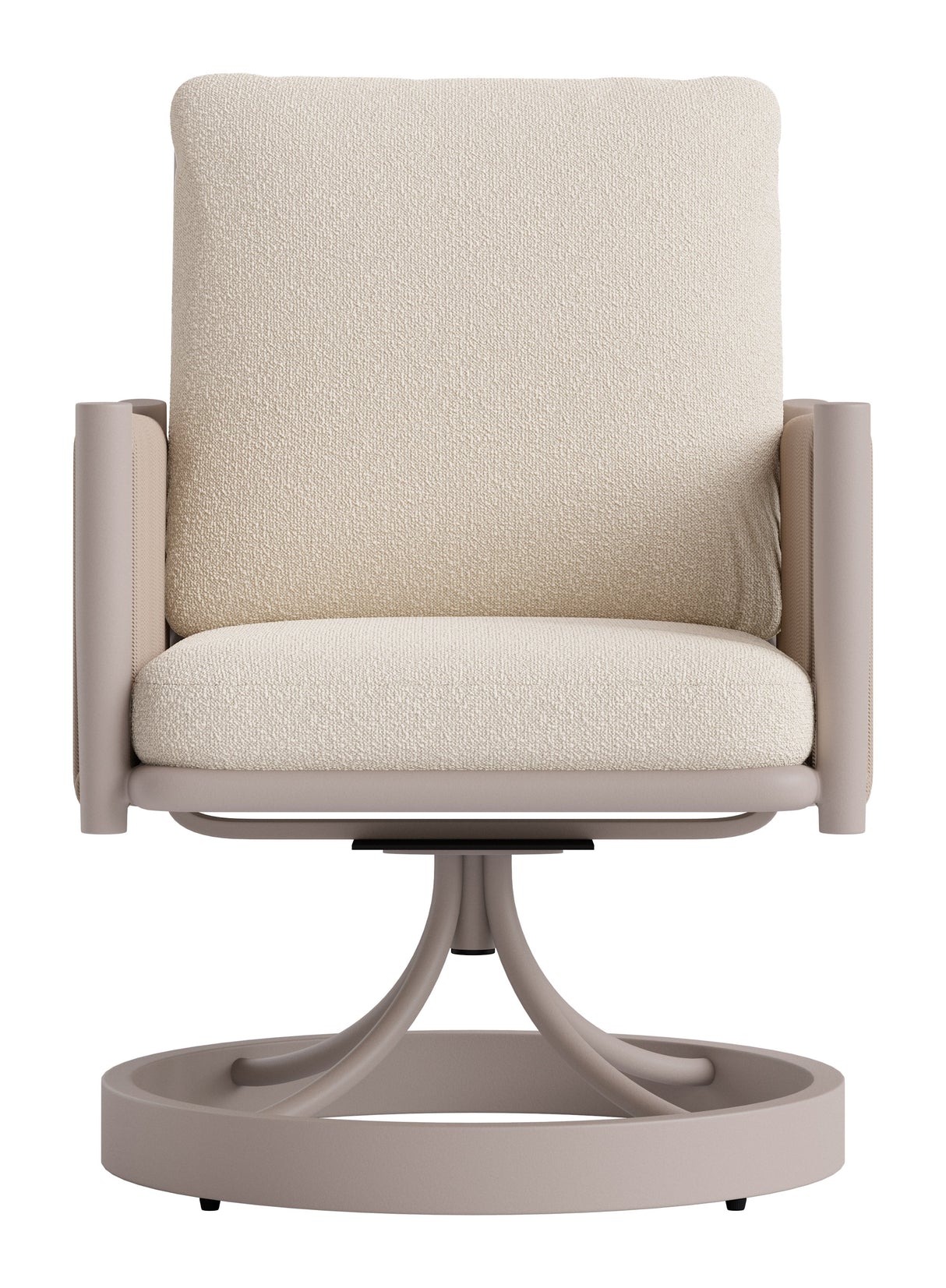 Rivan Beige Outdoor Swivel Dining Chair by Zuomod at Eve Furniture