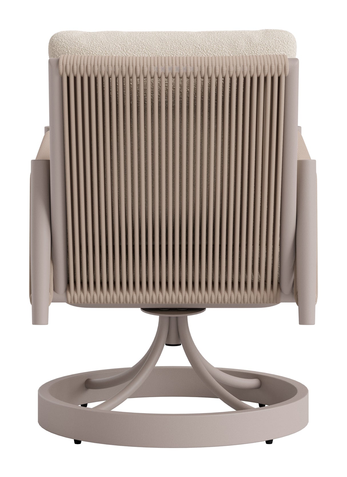 Rivan Beige Outdoor Swivel Dining Chair by Zuomod at Eve Furniture