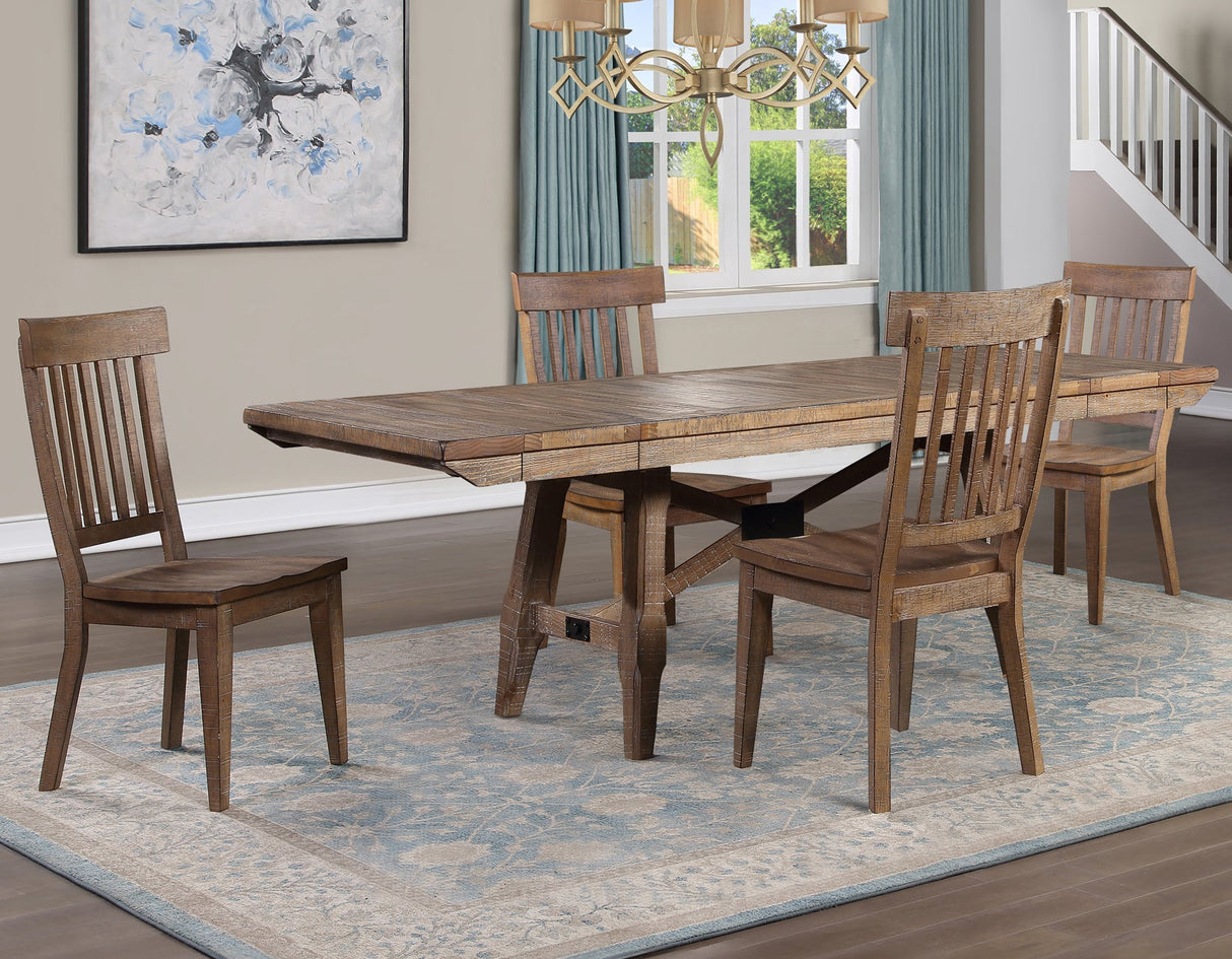 Riverdale Driftwood Trestle Dining Room Set by Steve Silver at Eve Furniture