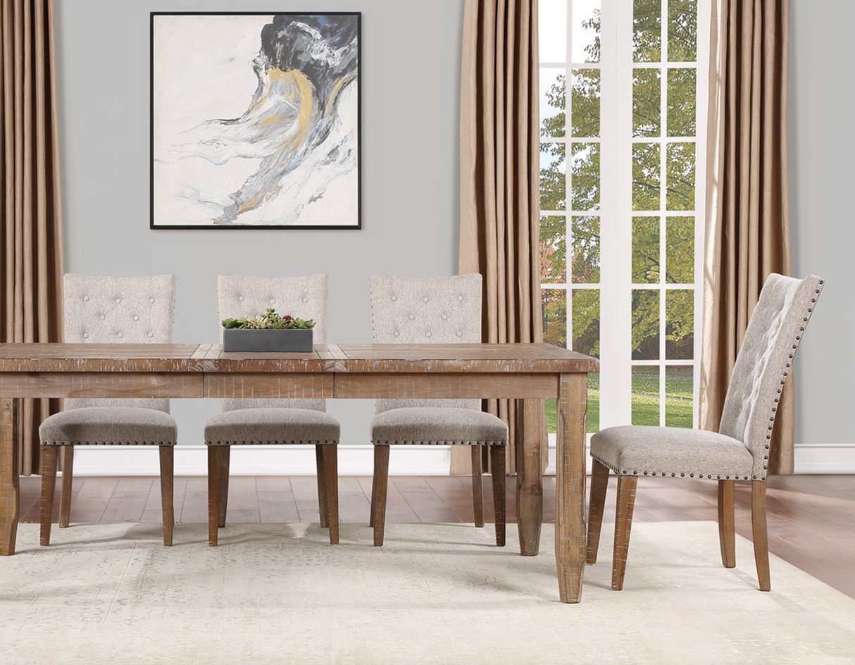 Riverdale Oatmeal/Driftwood Dining Room Set by Steve Silver at Eve Furniture