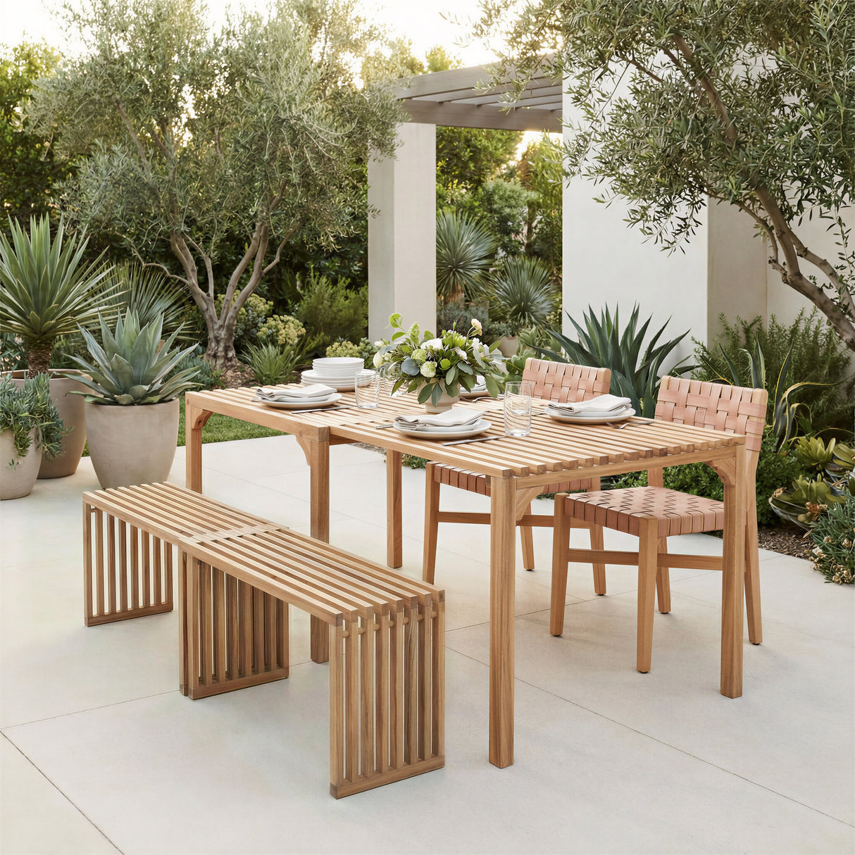 Riviera Natural Outdoor Extendable Dining Table by Zuomod at Eve Furniture