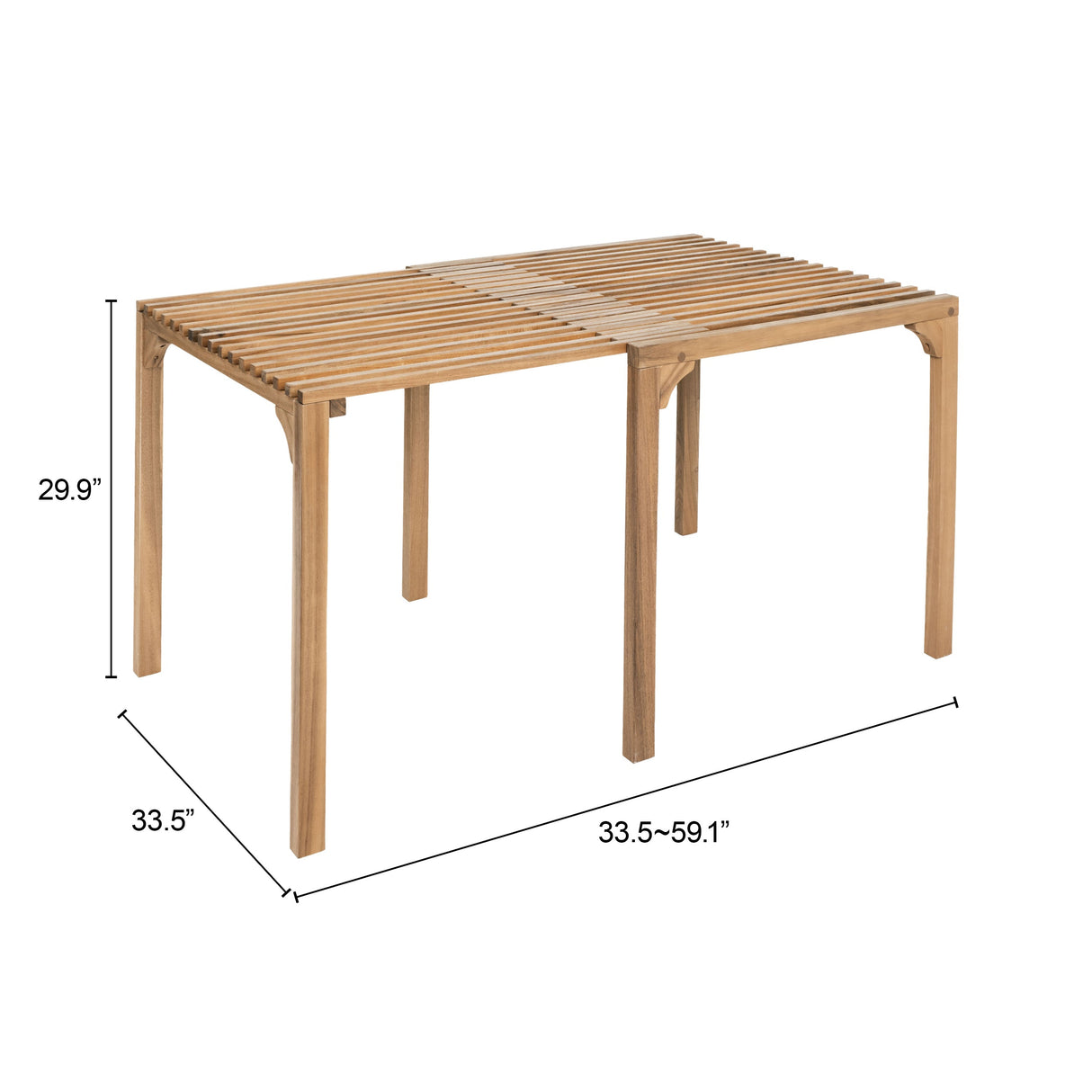 Riviera Natural Outdoor Extendable Dining Table by Zuomod at Eve Furniture