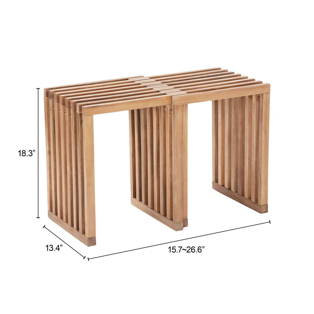 Riviera Natural Outdoor Extendable Stool (Set of 2) by Zuomod at Eve Furniture