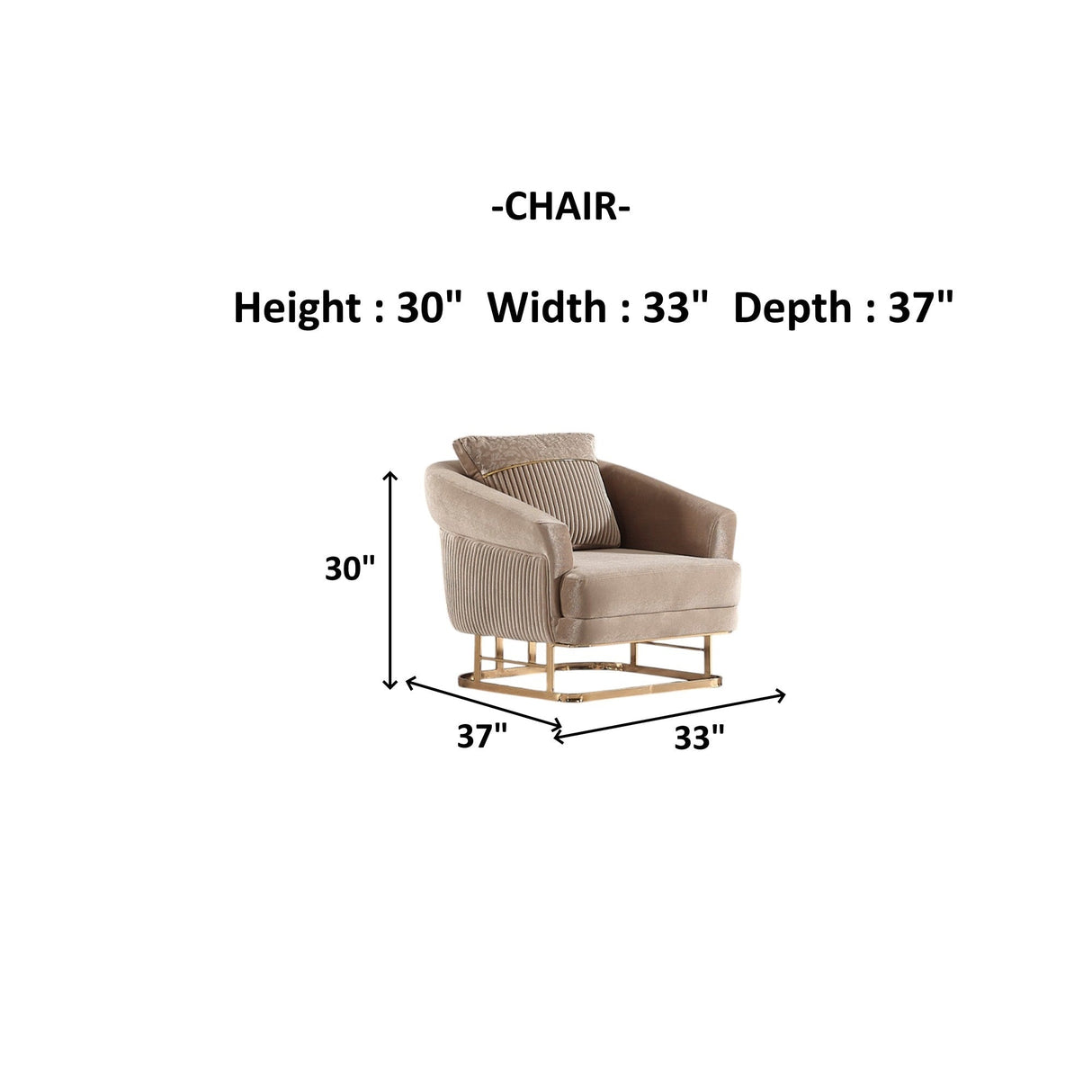 Rixos 3-pieces (Sofa & Loveseat & Chair) Livingroom Set in Beige by Furnia at Eve Furniture