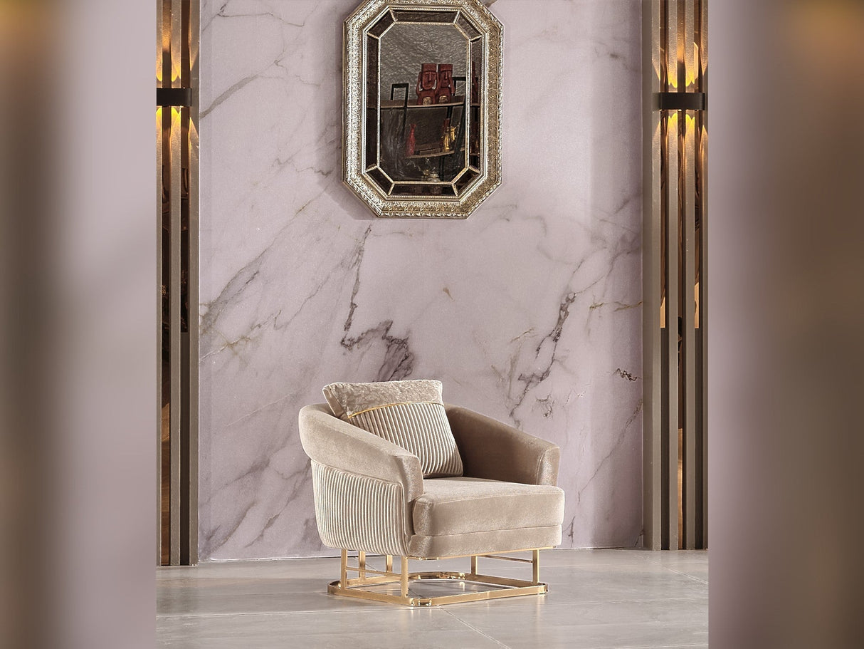 Rixos 3-pieces (Sofa & Loveseat & Chair) Livingroom Set in Beige by Furnia at Eve Furniture