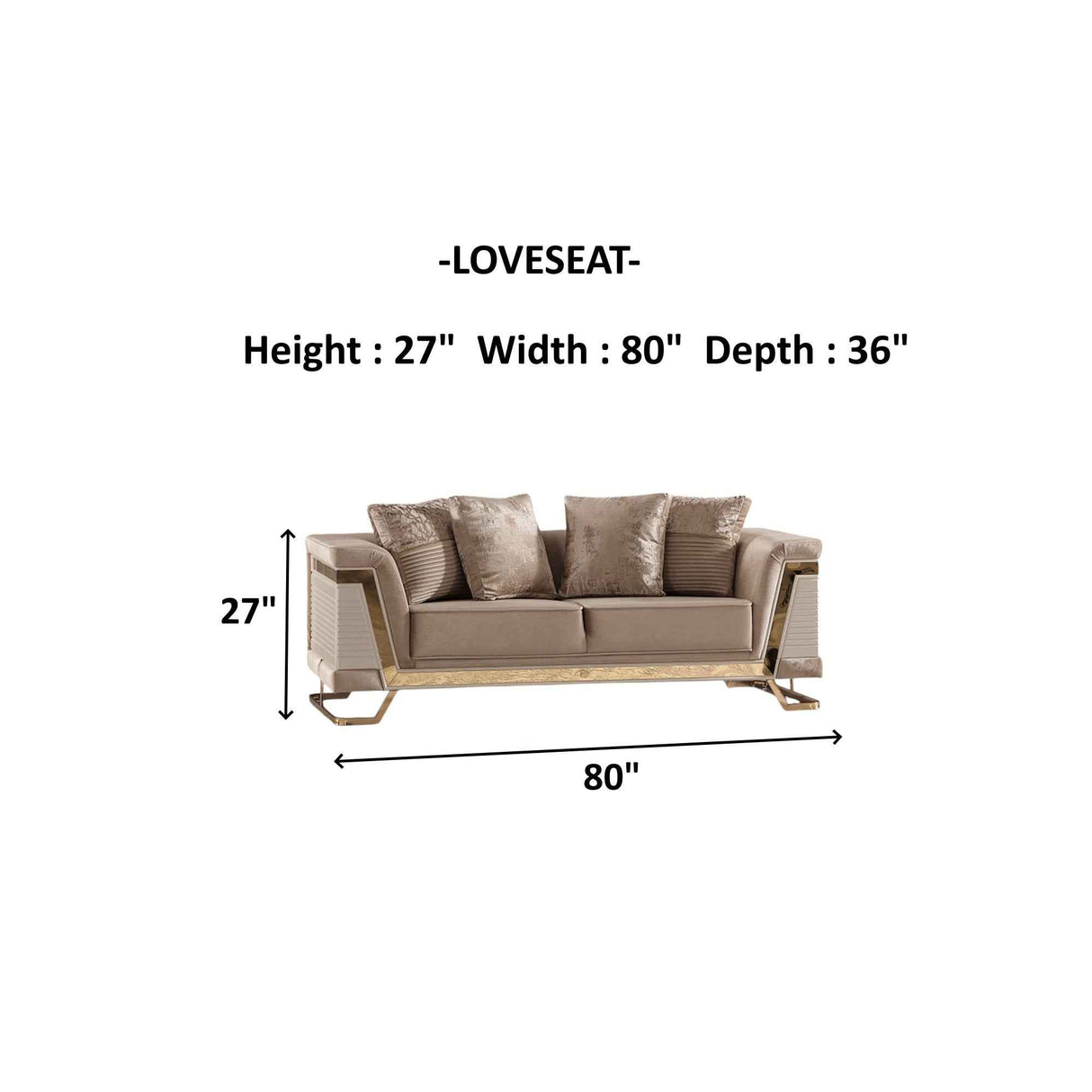 Rixos Stationary Loveseat Beige by Furnia at Eve Furniture
