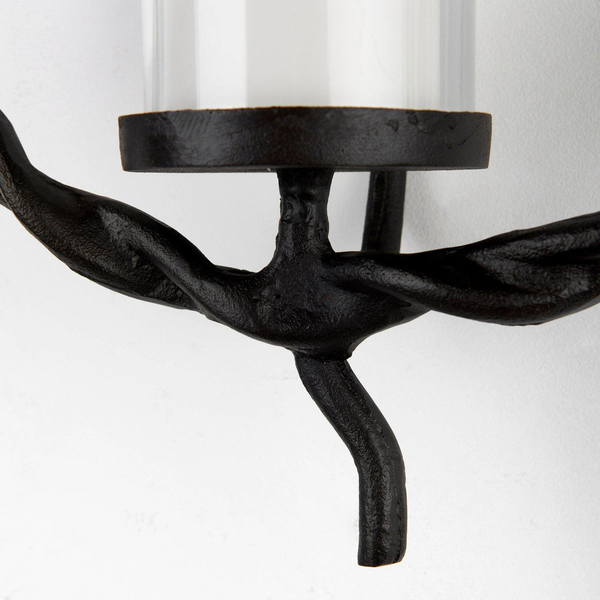 Rizwan Black Aluminum Braided Circular Candle Holder by Mercana at Eve Furniture