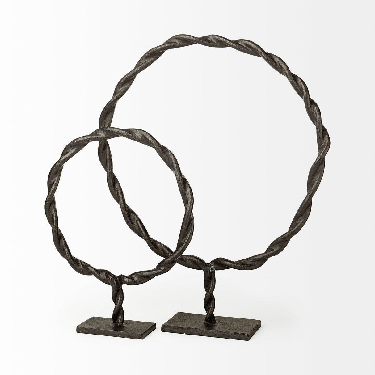 Rizwan (Large) Black Aluminum Braided Circular Object by Mercana at Eve Furniture