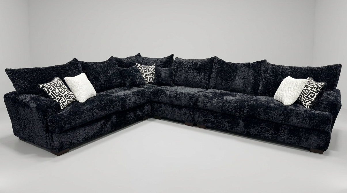 Rizz Black Sectional by New Era Innovations at Eve Furniture