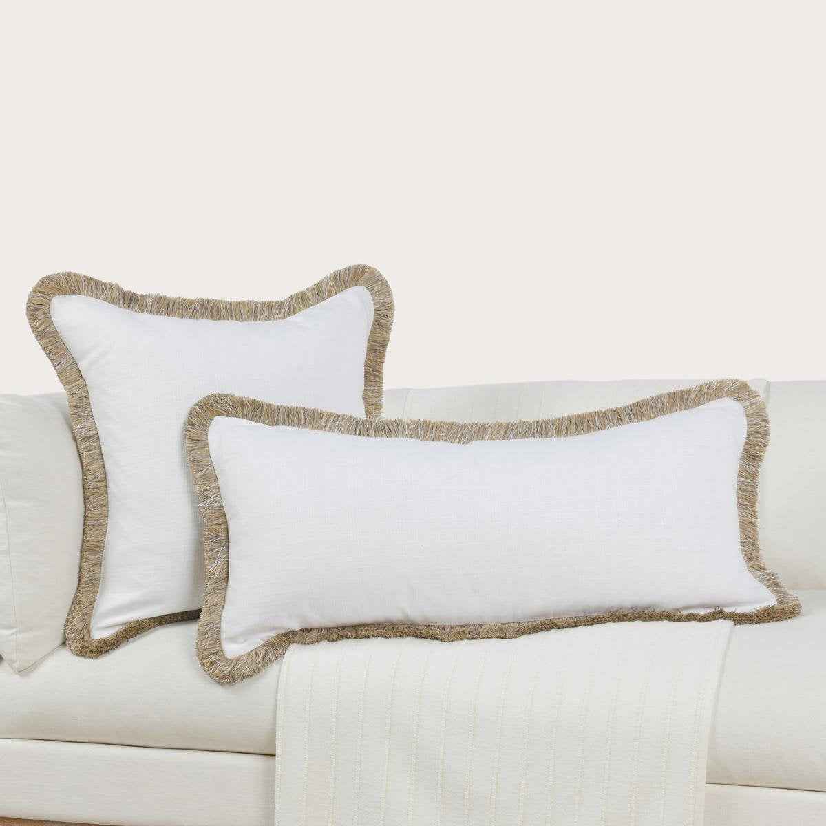 RO Cara Ivory/Natural Multiple Sizes Throw Pillow (Set of 2) by Classic Home at Eve Furniture