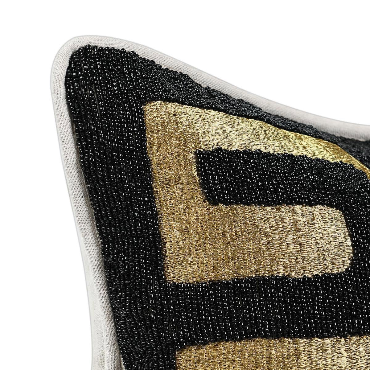 RO Dala Black/Gold 12x16 Throw Pillow (Set of 2) by Classic Home at Eve Furniture