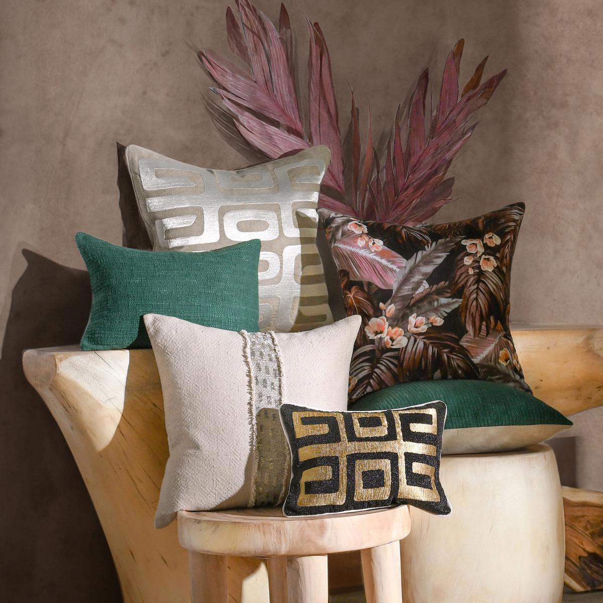 RO Zelo Natural/Gold 22x22 Throw Pillow (Set of 2) by Classic Home at Eve Furniture