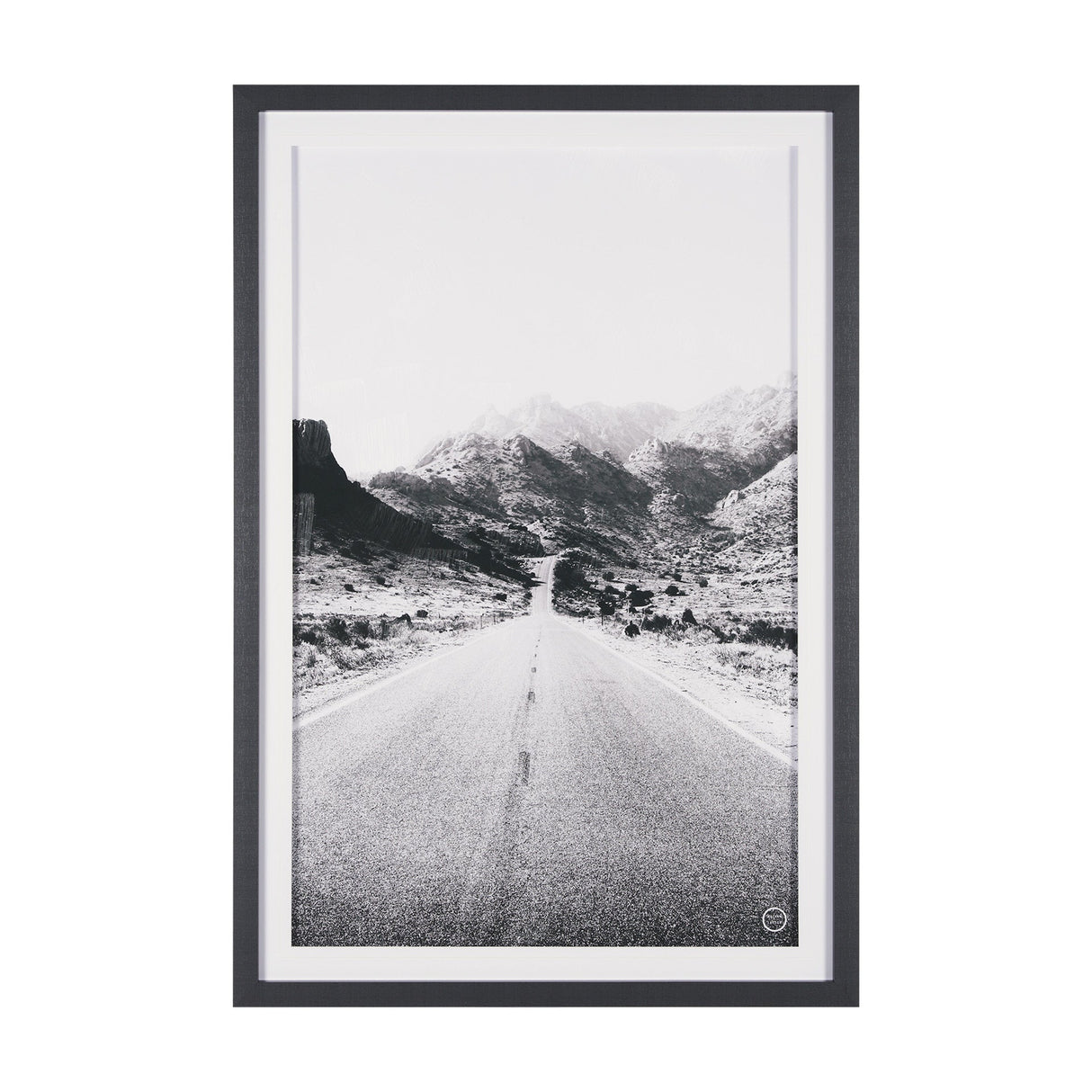 Road to Old West BW by Nathan Larson a Hand Embellished Framed Photo Art Print Matted under Glass by Mercana at Eve Furniture