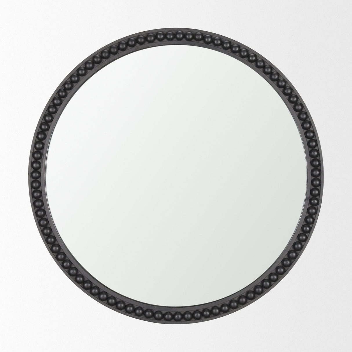 Roan Black Wood Beaded Wall Mirror by Mercana at Eve Furniture