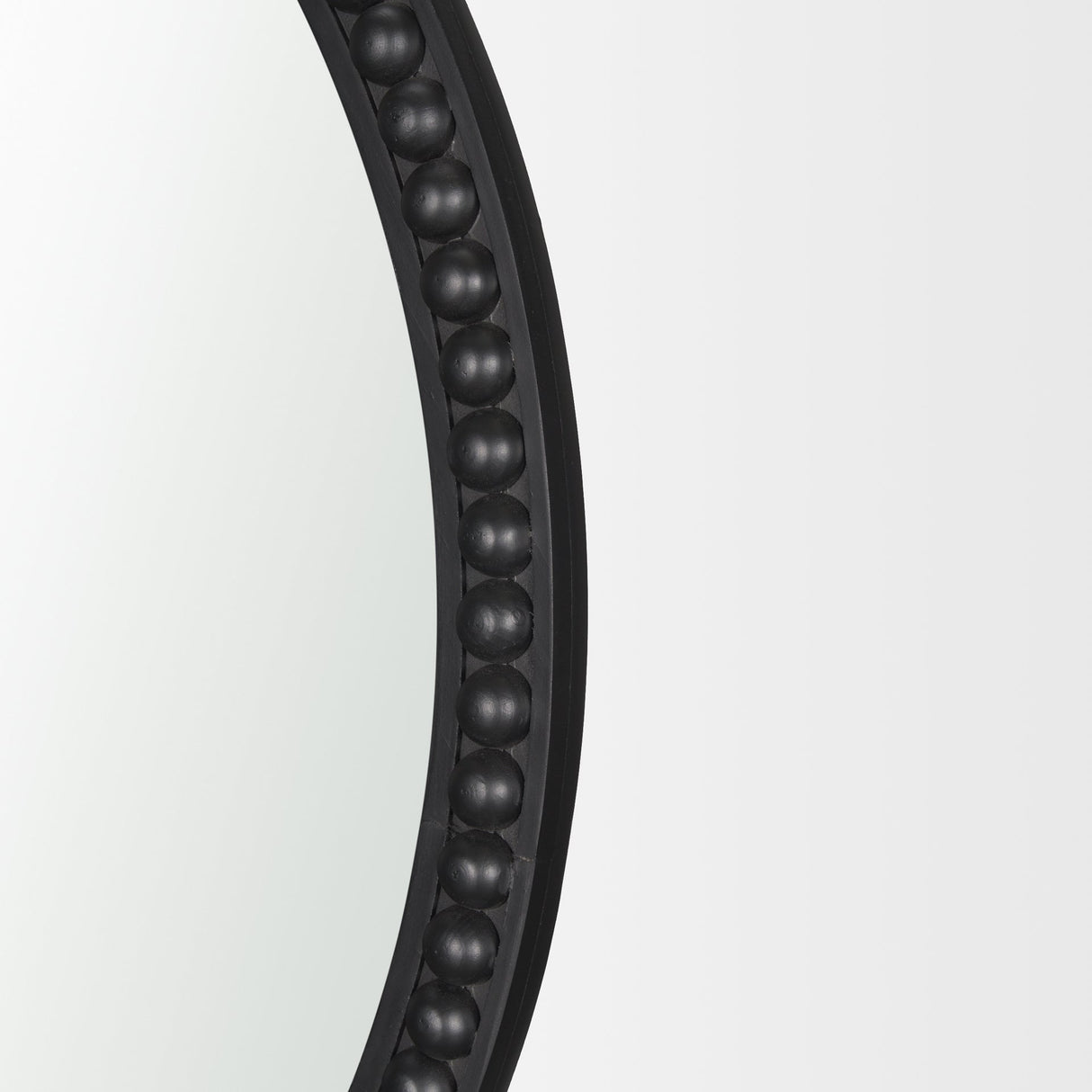 Roan Black Wood Beaded Wall Mirror by Mercana at Eve Furniture