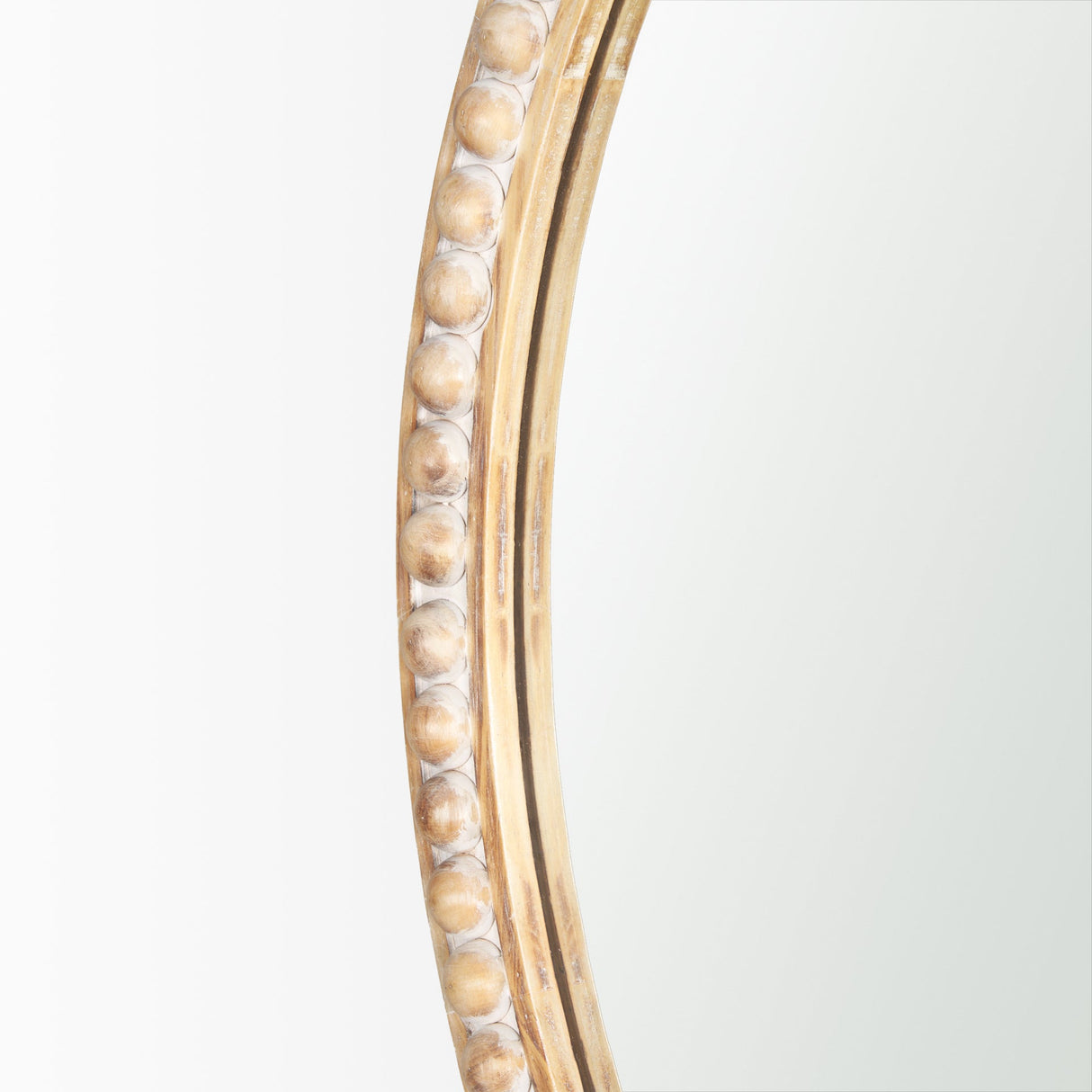 Roan Light Brown Wood Beaded Wall Mirror by Mercana at Eve Furniture