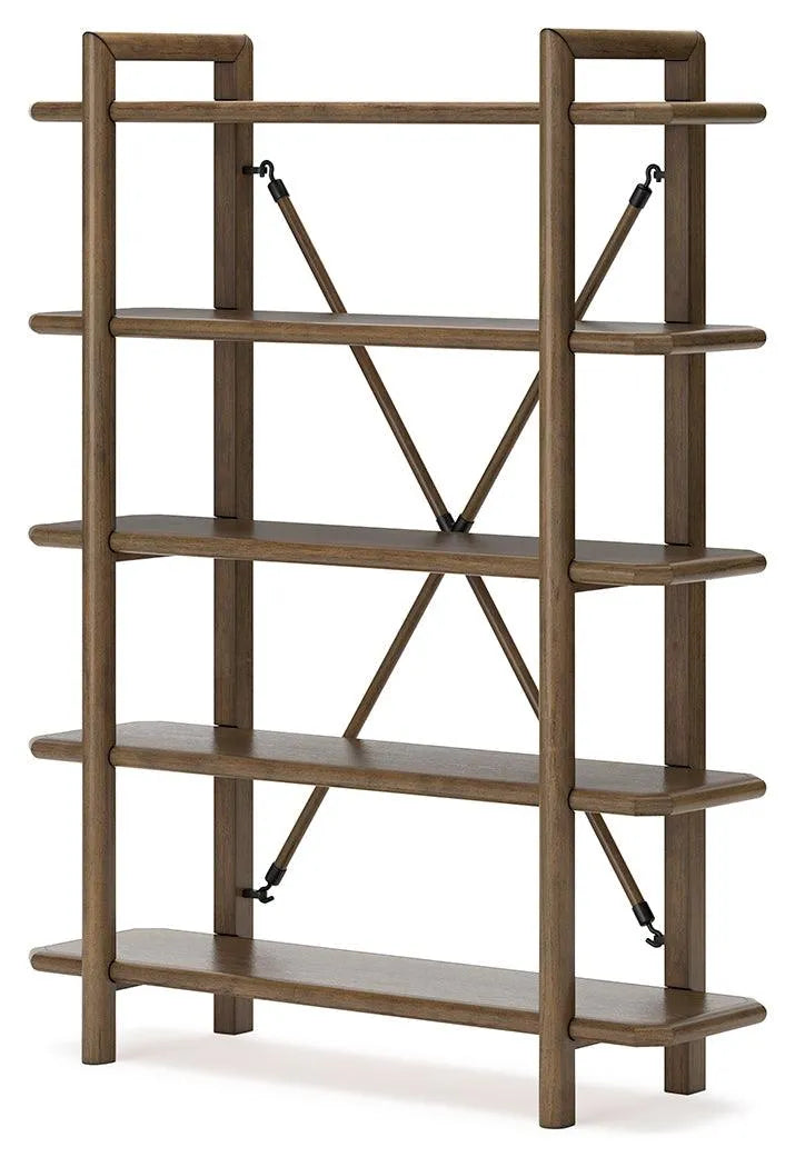 Roanhowe Brown 71" Bookcase by Ashley at Eve Furniture