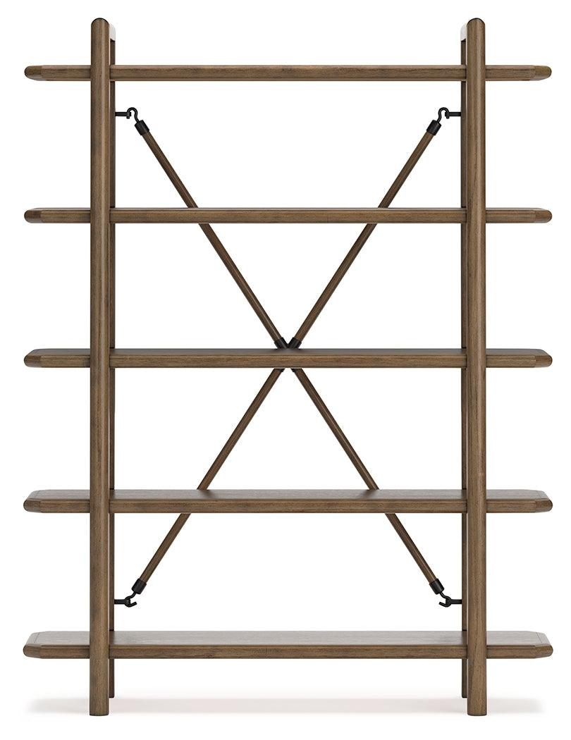 Roanhowe Brown 71" Bookcase by Ashley at Eve Furniture