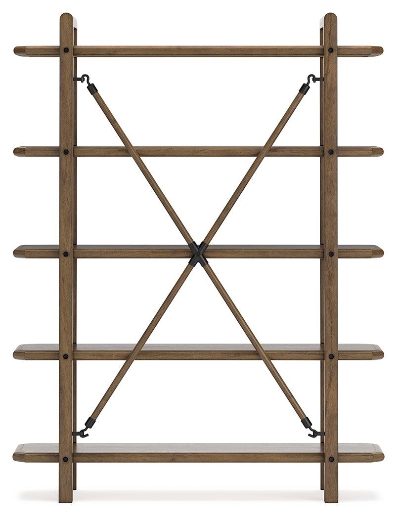 Roanhowe Brown 71" Bookcase by Ashley at Eve Furniture