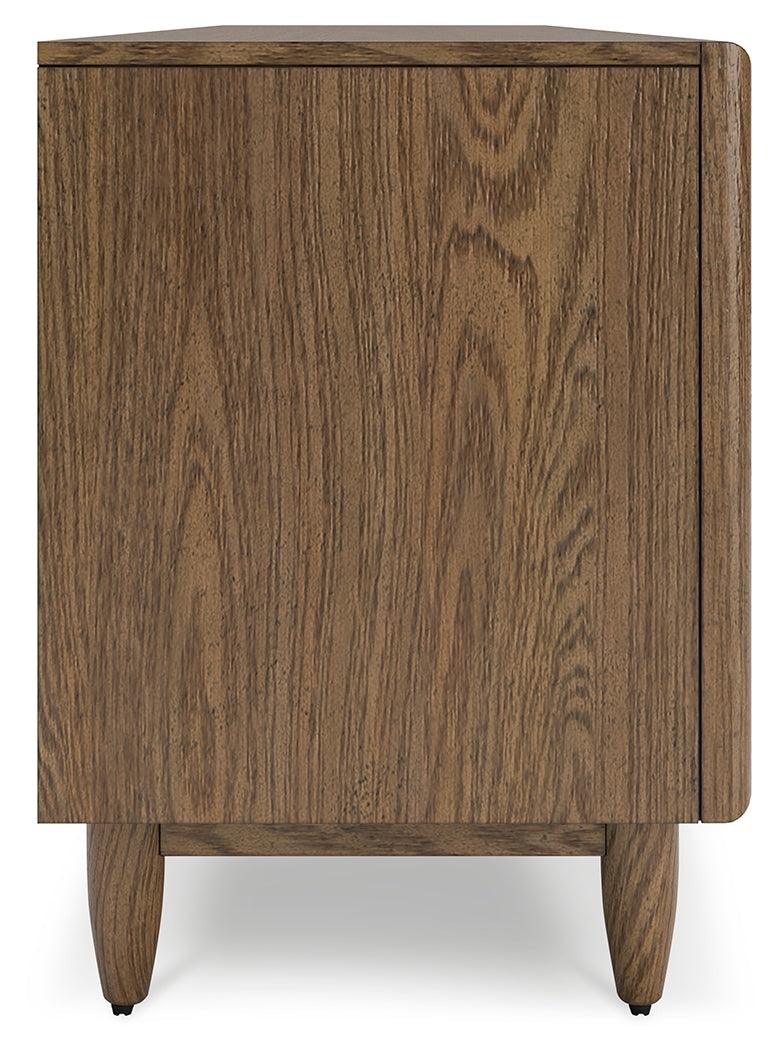 Roanhowe Brown 85" TV Stand by Ashley at Eve Furniture