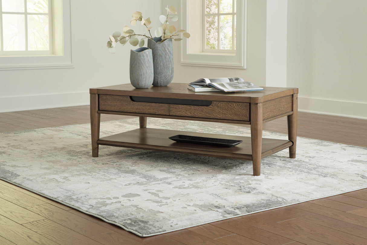 Roanhowe Brown Coffee Table by Ashley at Eve Furniture
