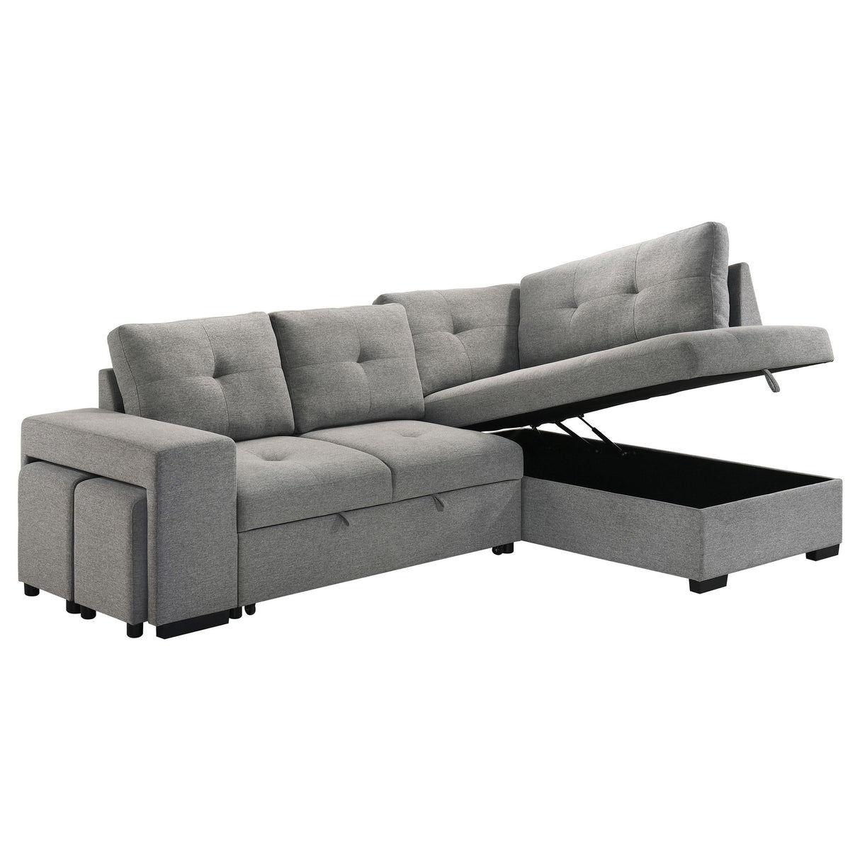 Roanne Grey Fabric Upholstered Sleeper Sectional Sofa by Coaster at Eve Furniture