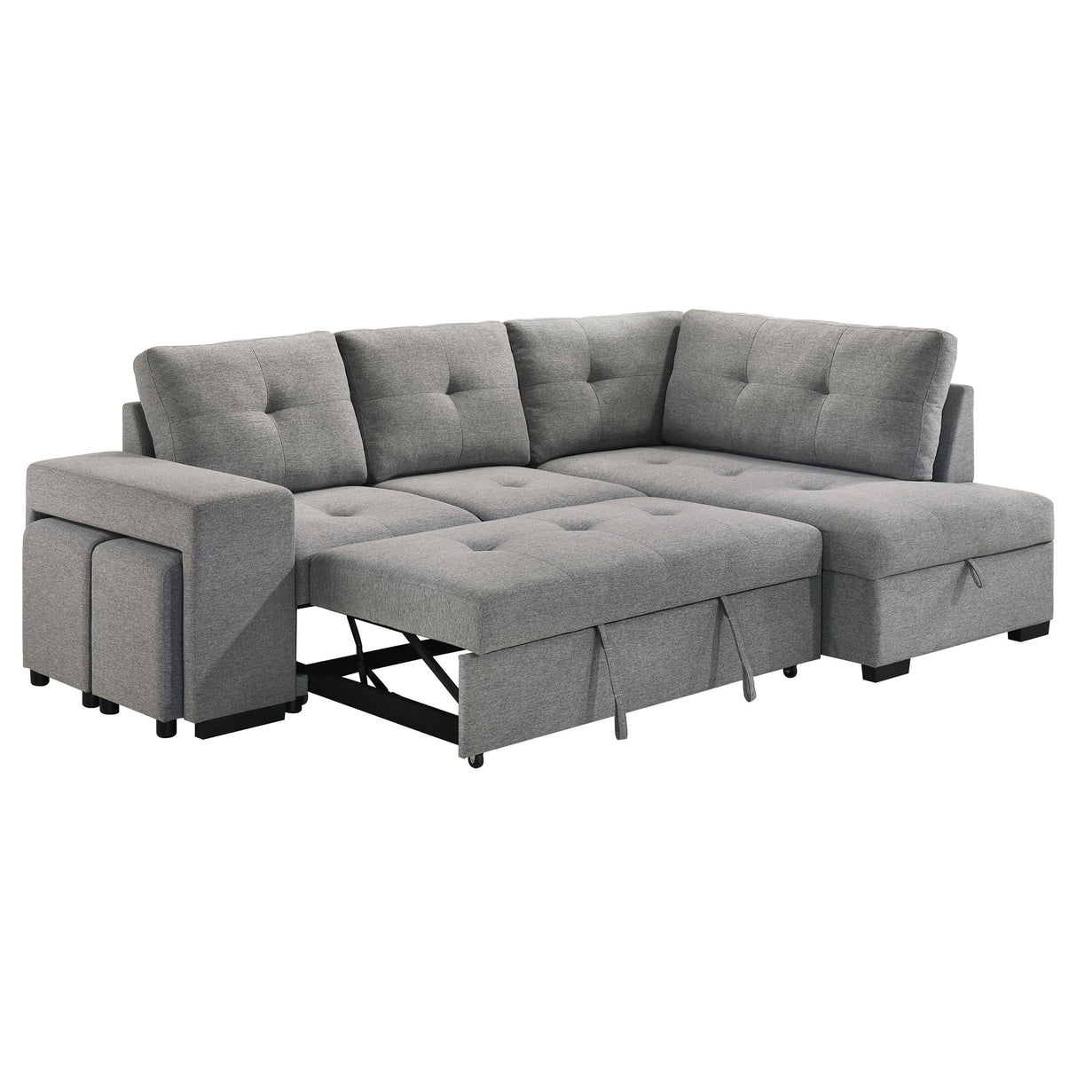 Roanne Grey Fabric Upholstered Sleeper Sectional Sofa by Coaster at Eve Furniture