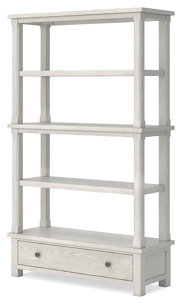 Robbinsdale Antique White 75" Bookcase by Ashley at Eve Furniture
