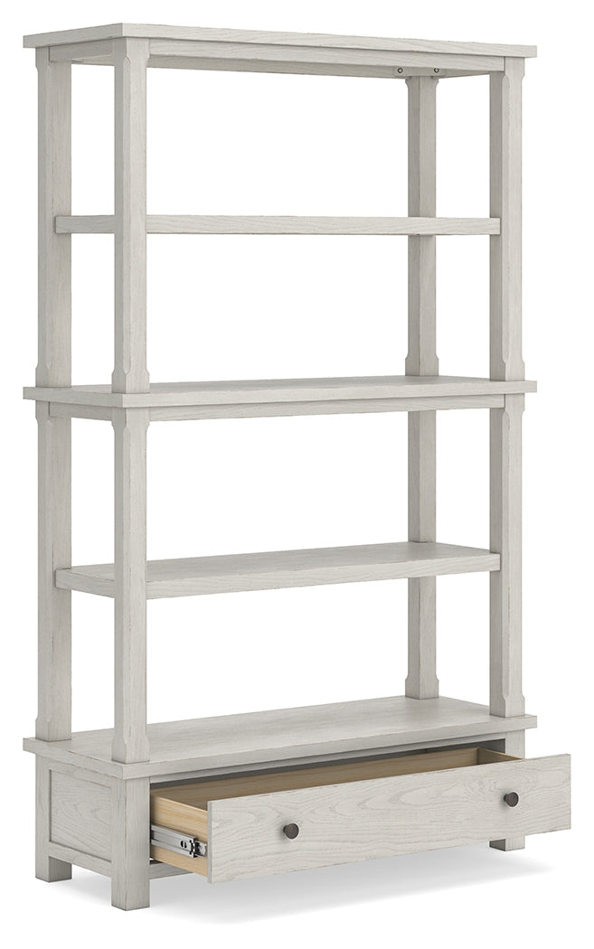 Robbinsdale Antique White 75" Bookcase by Ashley at Eve Furniture