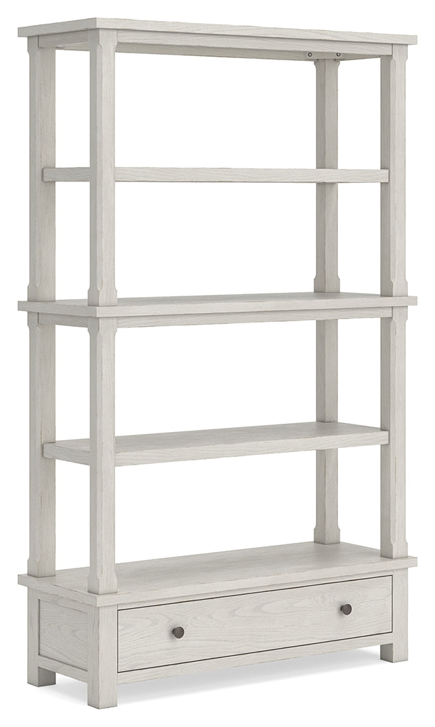 Robbinsdale Antique White 75" Bookcase by Ashley at Eve Furniture