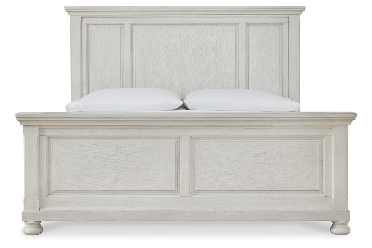 Robbinsdale Antique White California King Panel Bed by Ashley at Eve Furniture