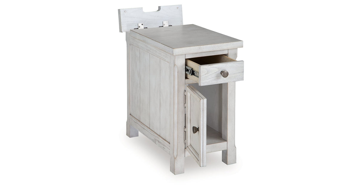 Robbinsdale Antique White Chairside End Table by ASHLEY FURNITURE at Eve Furniture