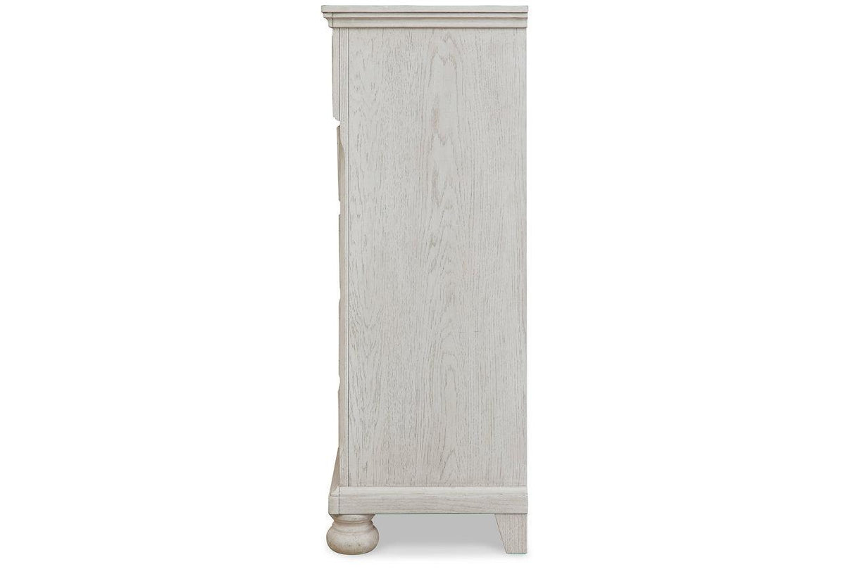 Robbinsdale Antique White Chest of Drawers by Ashley at Eve Furniture