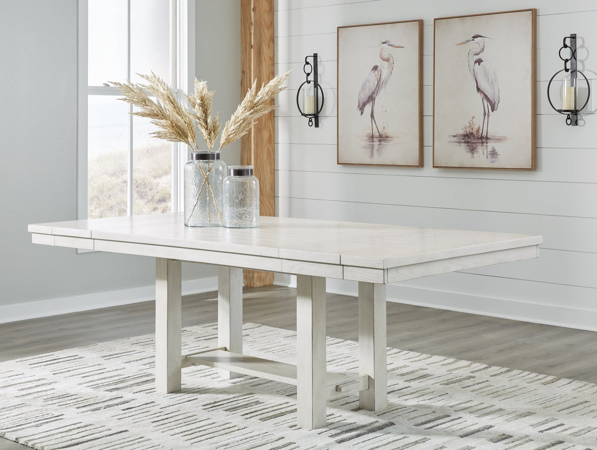 Robbinsdale Antique White Extendable Dining Room Set by Ashley at Eve Furniture
