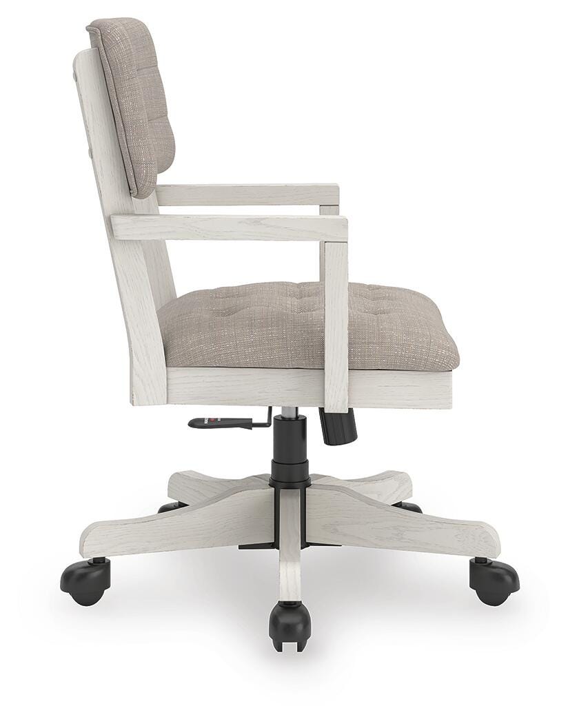 Robbinsdale Antique White Home Office Desk Chair by Ashley at Eve Furniture