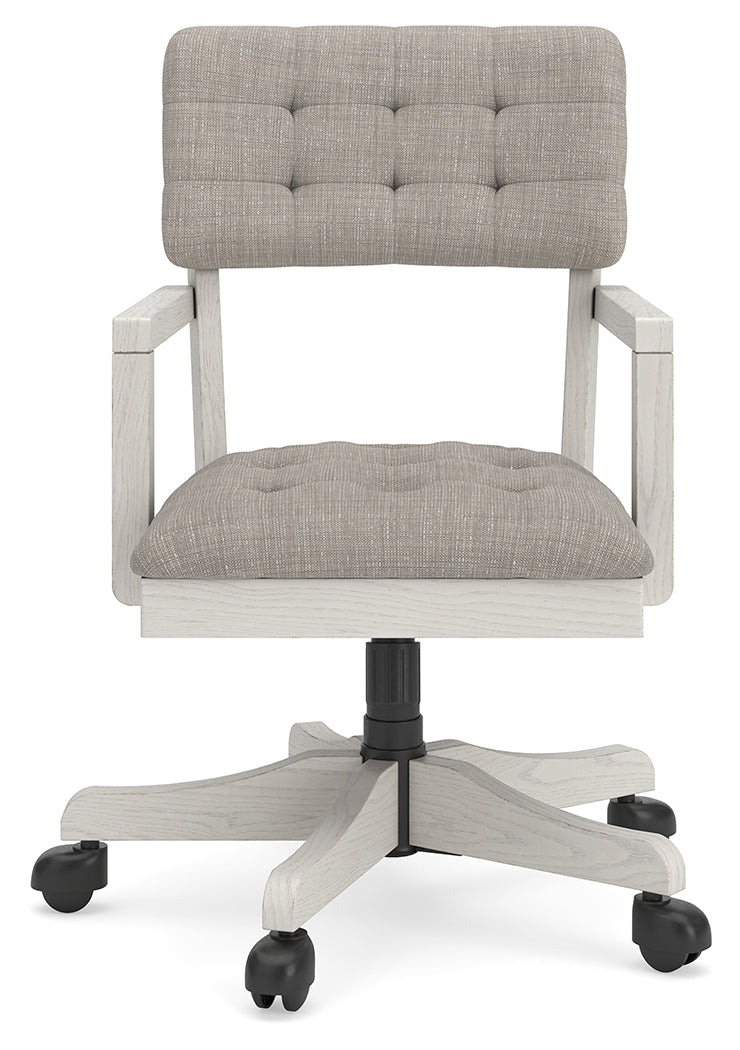 Robbinsdale Antique White Home Office Desk Chair by Ashley at Eve Furniture