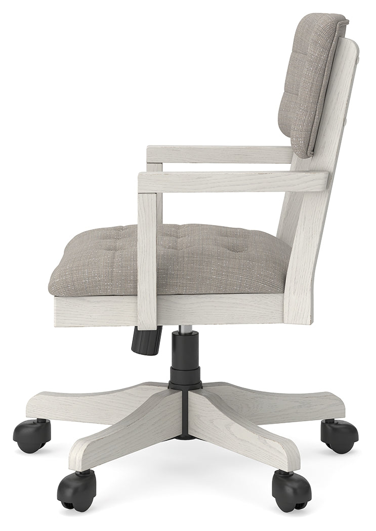 Robbinsdale Antique White Home Office Desk Chair by Ashley at Eve Furniture